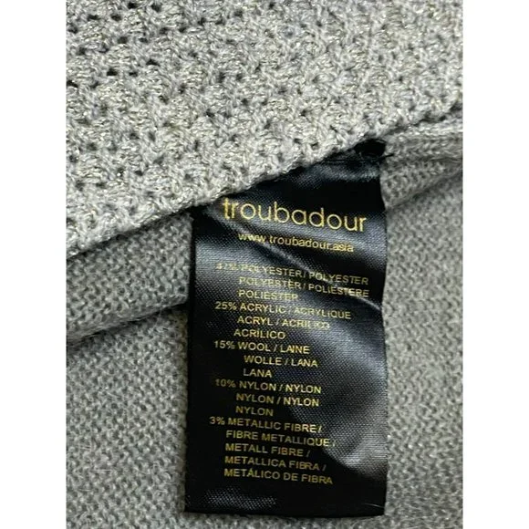 Anthropologie Troubadour Womens Cardigan Gray Sparkle Metallic Small S Holiday - Picture 4 of 7